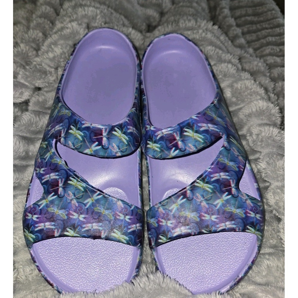 Greater Good EVA Slip On Sandals Size 10-run big Purple Dragonfly Lightweight